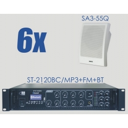Zestaw ST-2120BC/MP3+FM+BT + 6x SA3-55Q