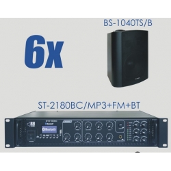 Zestaw ST-2180BC/MP3+FM+BT + 6x BS-1050TS/B